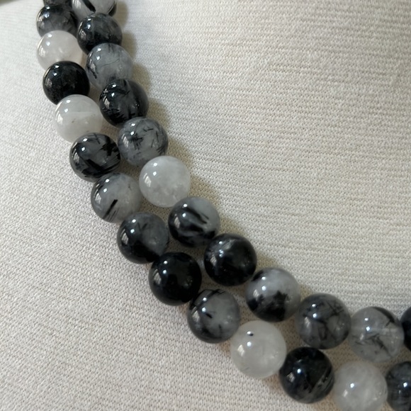 Janna Connor black Quartz and Agate choker collar necklace - Picture 3 of 4